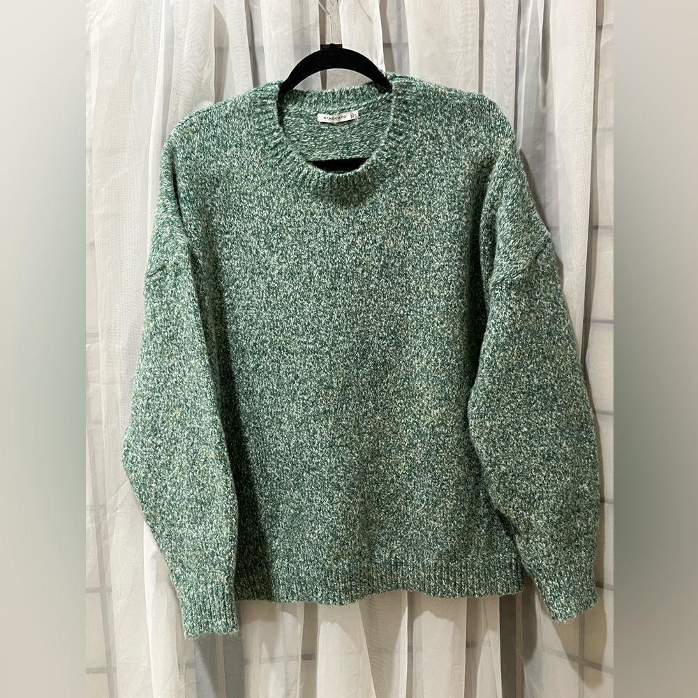 Staccato Green Marled Knit Sweater WOMEN SIZE L